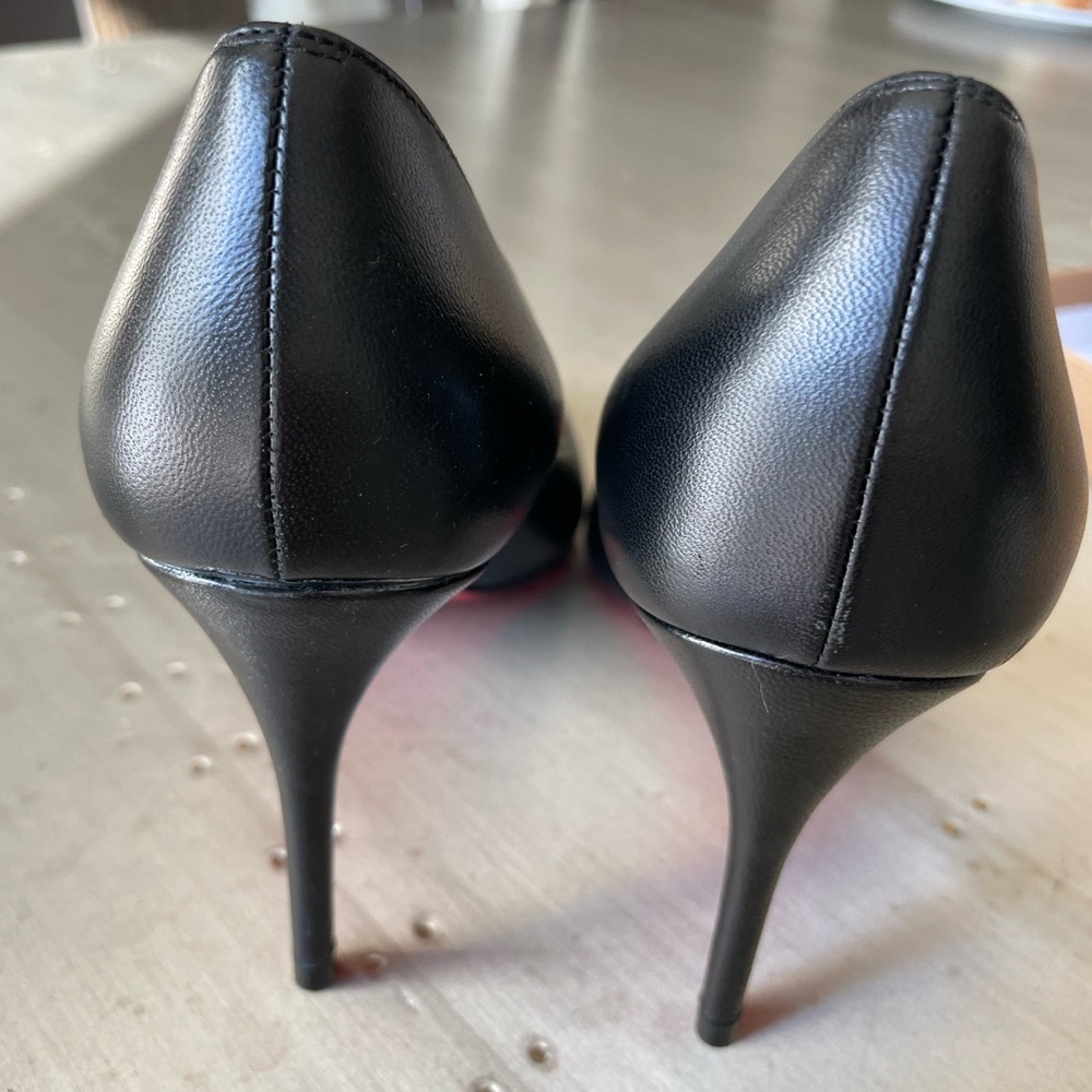 christian louboutin predupump black leather stiletto 85mm sz 35 pump - Picture 3 of 9